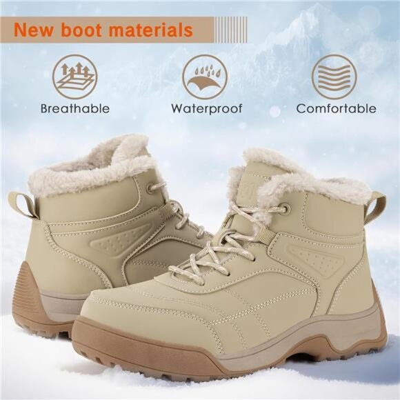 Women's Winter Snow Boots Warm Fur Lined Anti-skid Ankle Boots - Picture 2 of 6